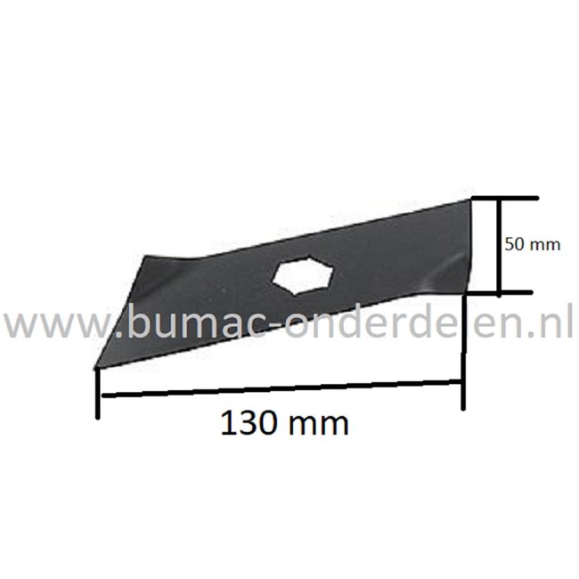 Hakselaarmes Lengte 130 mm Breedte 50 mm voor ERING - DOLMAR EL1300, EL1500, VH3.540, EL300 op Verticuteermachines, Hakselaar