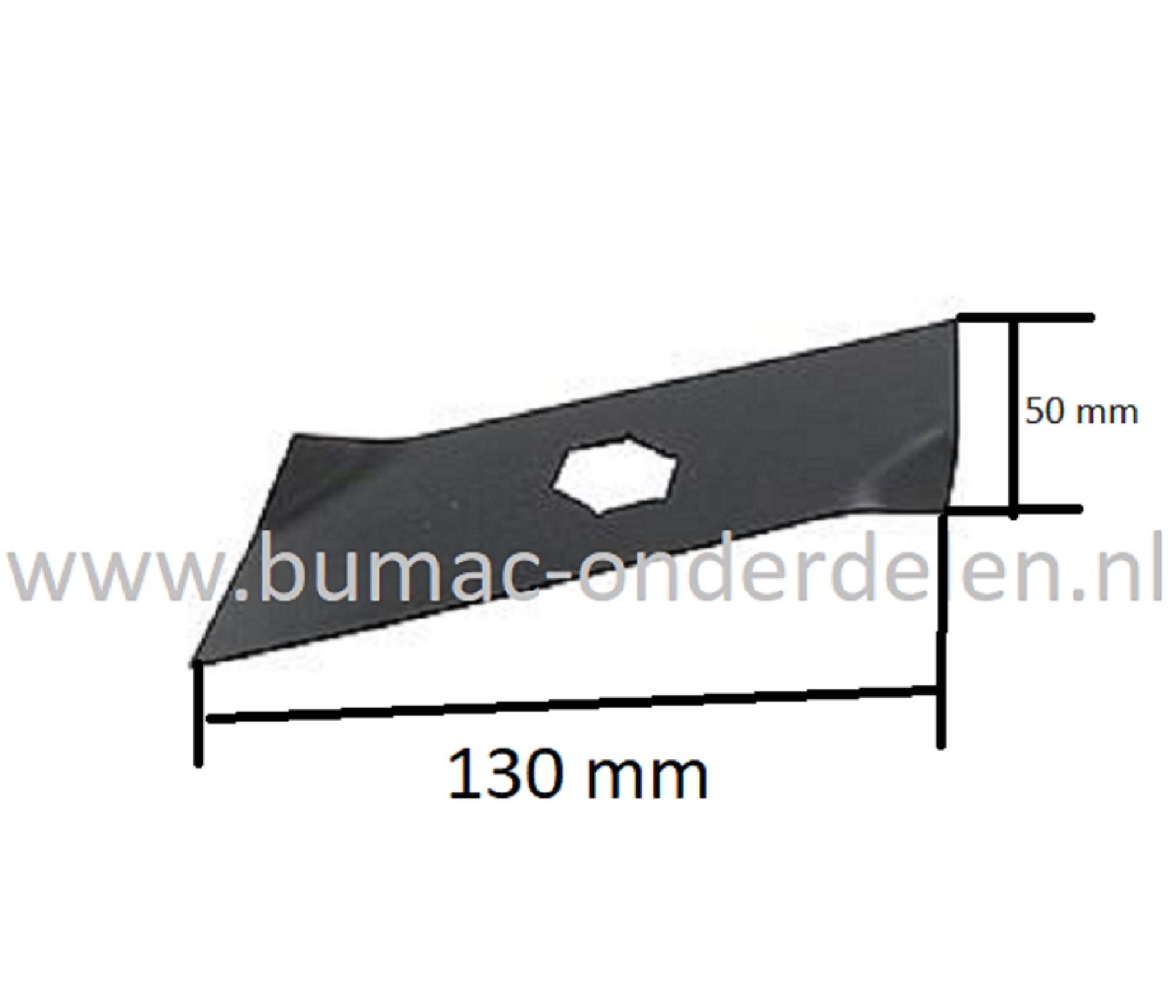 Hakselaarmes Lengte 130 mm Breedte 50 mm voor ERING - DOLMAR EL1300, EL1500, VH3.540, EL300 op Verticuteermachines, Hakselaar