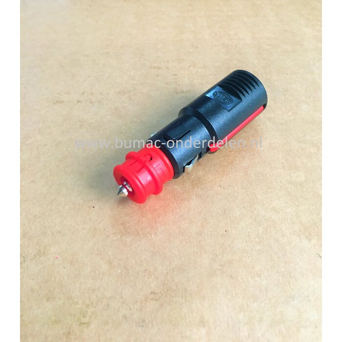 2-polige Stekker 12 - 24 V Normale Uitvoering voor Elektrische Aansluiting op Auto - Minikraan - Smalspoortrekker - Hoogwerker - Shovel - Bobcat - Graafmachine - Hijskraan - Trekker - Zitmaaiers, Lampen, Zwaailamp, GPS, Koelkast, Compressor, Handlampen, T