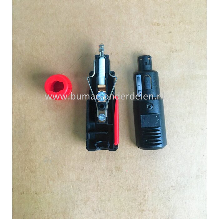 2-polige Stekker 12 - 24 V Normale Uitvoering voor Elektrische Aansluiting op Auto - Minikraan - Smalspoortrekker - Hoogwerker - Shovel - Bobcat - Graafmachine - Hijskraan - Trekker - Zitmaaiers, Lampen, Zwaailamp, GPS, Koelkast, Compressor, Handlampen, T