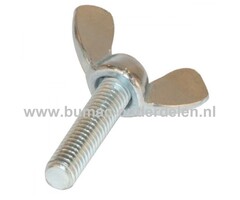 Verzinkte Vleugelbout M10x40 Kop Dikte 24 mm, DIN-Norm 316, Metrisch Draad Stalen Vleugelschroef met ronde vleugelvorm en volledige schroefdraad voor Grasmaaier, Zitmaaier, Heggenscharen, Bosmaaiers, Trilplaten, Generators, Veegmachines, Trekkers, Verticu