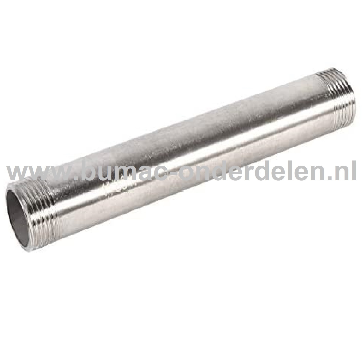 Fitting Lengte 400 mm met 1 Inch Buitendraad Verzinkte Pijpnippel, Buis met aan uiteinde 1"Buitendraad voor Tuinpomp, Hydrofoor, Waterpomp, Sproeier, Beregeningspomp, Waterslang, Tuinslang, Sproei Installatie, Motorspuit, Besproeiingspomp, Aanzuigslang -