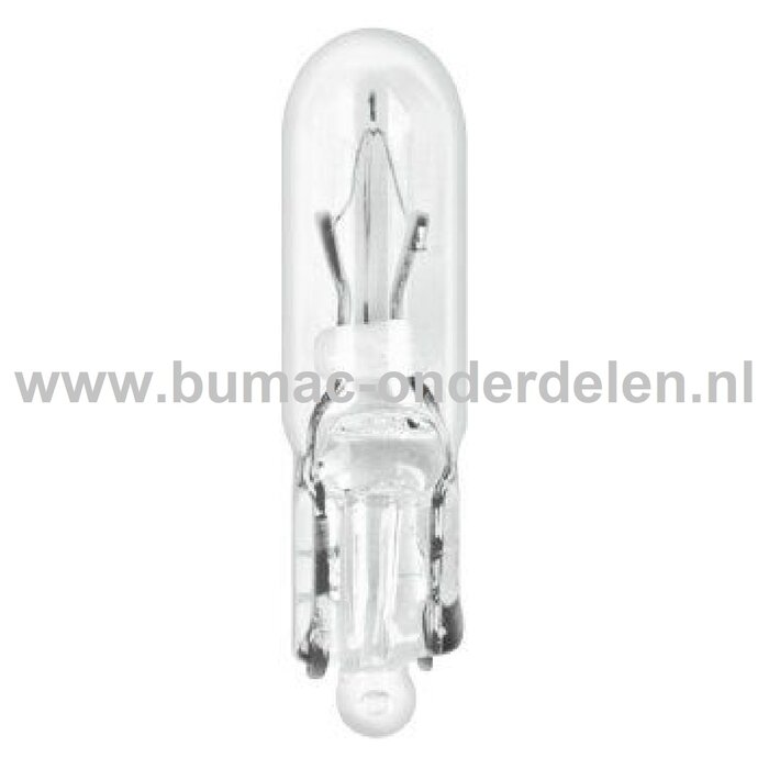 Steeklamp 12V-1,2W Fitting W2x4.6d Vermogen 1,2 Watt Type W1.2W Gloeilamp voor Knipperlicht, Remlicht, Mistachterlicht, Achteruitrijverlichting, Verlichting Auto, Trekker, Aanhanger, Shovel, Hijskraan, Verlichtingsbalk