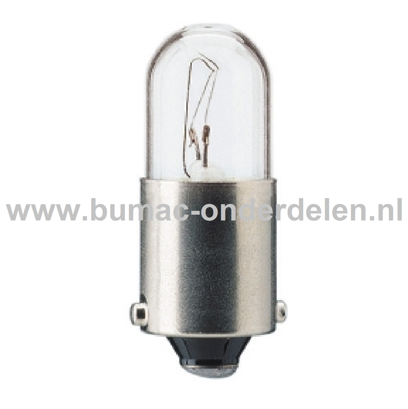 Gloeilamp 12V-4W Fitting BA9s Vermogen 4 Watt Type T4W ECE-Norm E11 3DS Peertje voor Koplamp, Knipperlicht, Remlicht, Mistachterlicht, Achteruitrijverlichting, Verlichting Auto, Brommer, Trekker, Aanhanger, Shovel, Hijskraan, Verlichtingsbalk