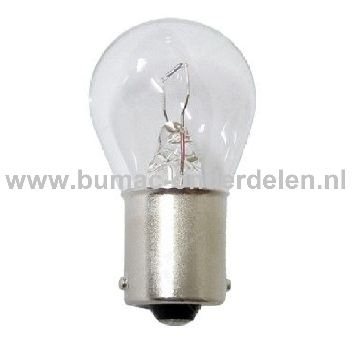 Gloeilamp 12V-21W Fitting BA15s Vermogen 21 Watt Type S25 ECE-Norm E2 Peertje voor Knipperlicht, Remlicht, Mistachterlicht, Achteruitrijverlichting, Verlichting Auto, Trekker, Aanhanger, Shovel, Hijskraan, Verlichtingsbalk