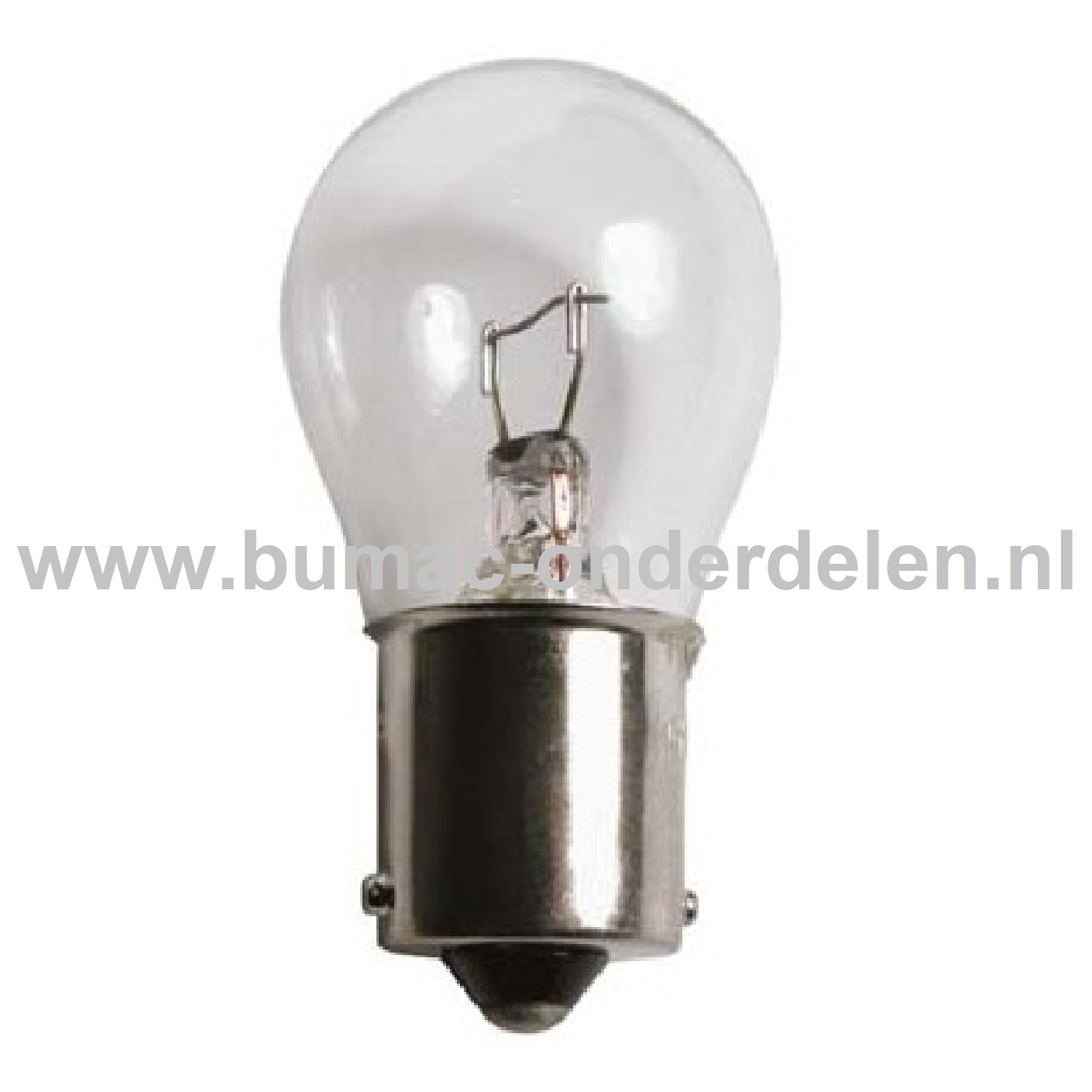Gloeilamp 12V-18W Fitting BA15s Vermogen 18 Watt Type S25 Peertje voor Knipperlicht, Remlicht, Mistachterlicht, Achteruitrijverlichting, Verlichting Auto, Trekker, Aanhanger, Shovel, Hijskraan, Verlichtingsbalk