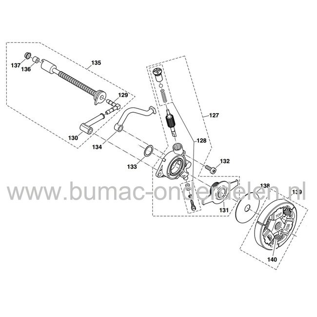 Olieslang voor Dolmar, Makita Kettingzagen, Motorzagen, Benzinezagen Olieleiding PS6400H, PS7300H, PS7900H