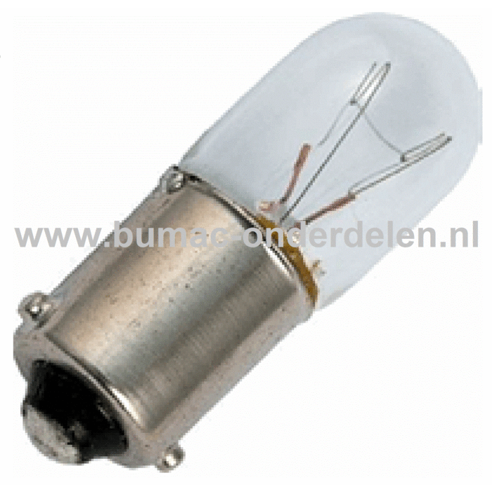 Gloeilamp 12V-3W Fitting BA9s Vermogen 3 Watt Type T8/4 Peertje voor Knipperlicht, Remlicht, Mistachterlicht, Achteruitrijverlichting, Verlichting Auto, Trekker, Aanhanger, Shovel, Hijskraan, Verlichtingsbalk