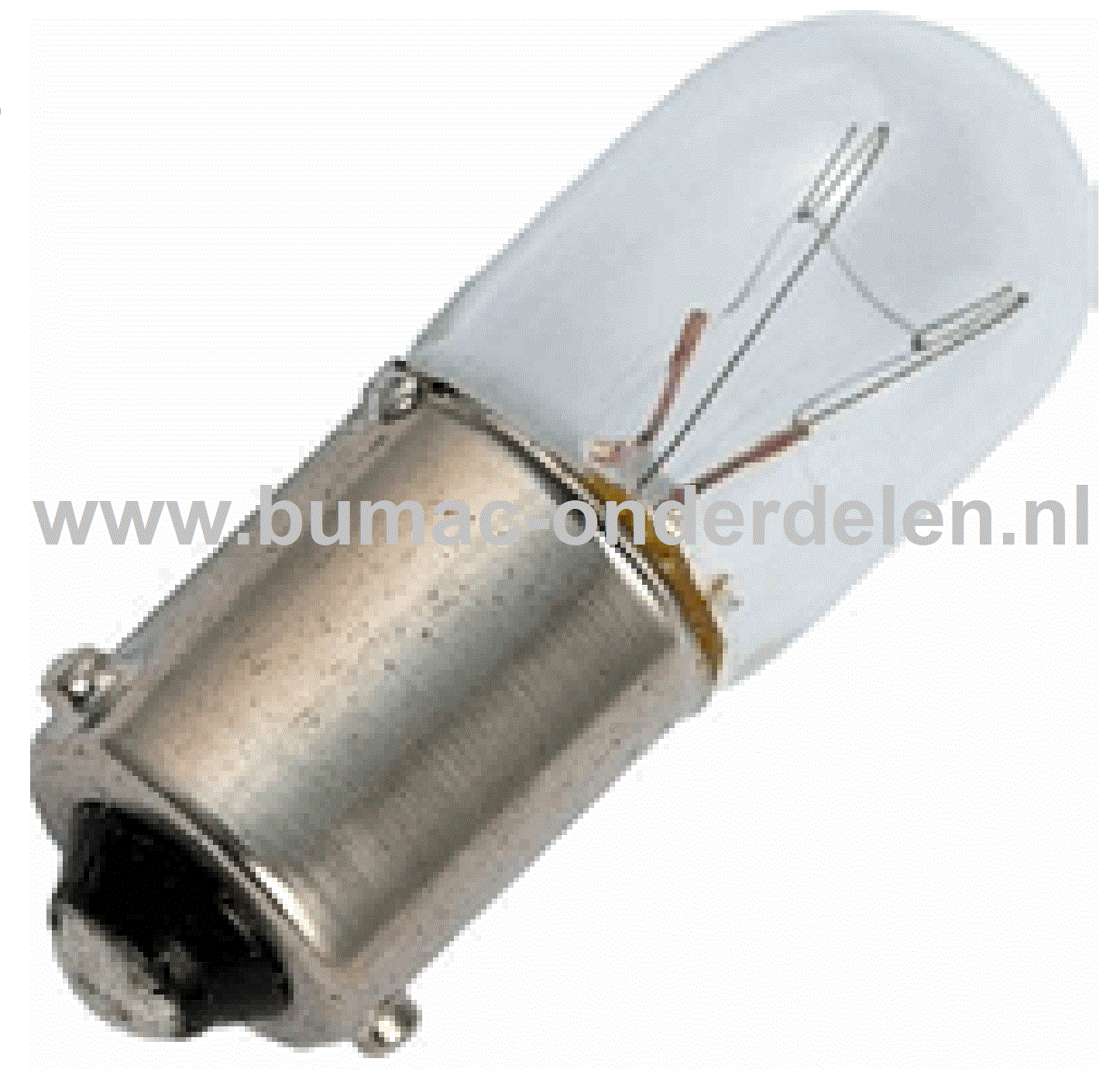 Gloeilamp 12V-3W Fitting BA9s Vermogen 3 Watt Type T8/4 Peertje voor Knipperlicht, Remlicht, Mistachterlicht, Achteruitrijverlichting, Verlichting Auto, Trekker, Aanhanger, Shovel, Hijskraan, Verlichtingsbalk