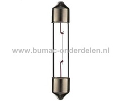 Buislamp 12V-3W Fitting SV6 Vermogen 3 Watt Type T6.2x35 Lamp voor Knipperlicht, Remlicht, Mistachterlicht, Achteruitrijverlichting, Verlichting Auto, Trekker, Aanhanger, Shovel, Hijskraan, Verlichtingsbalk