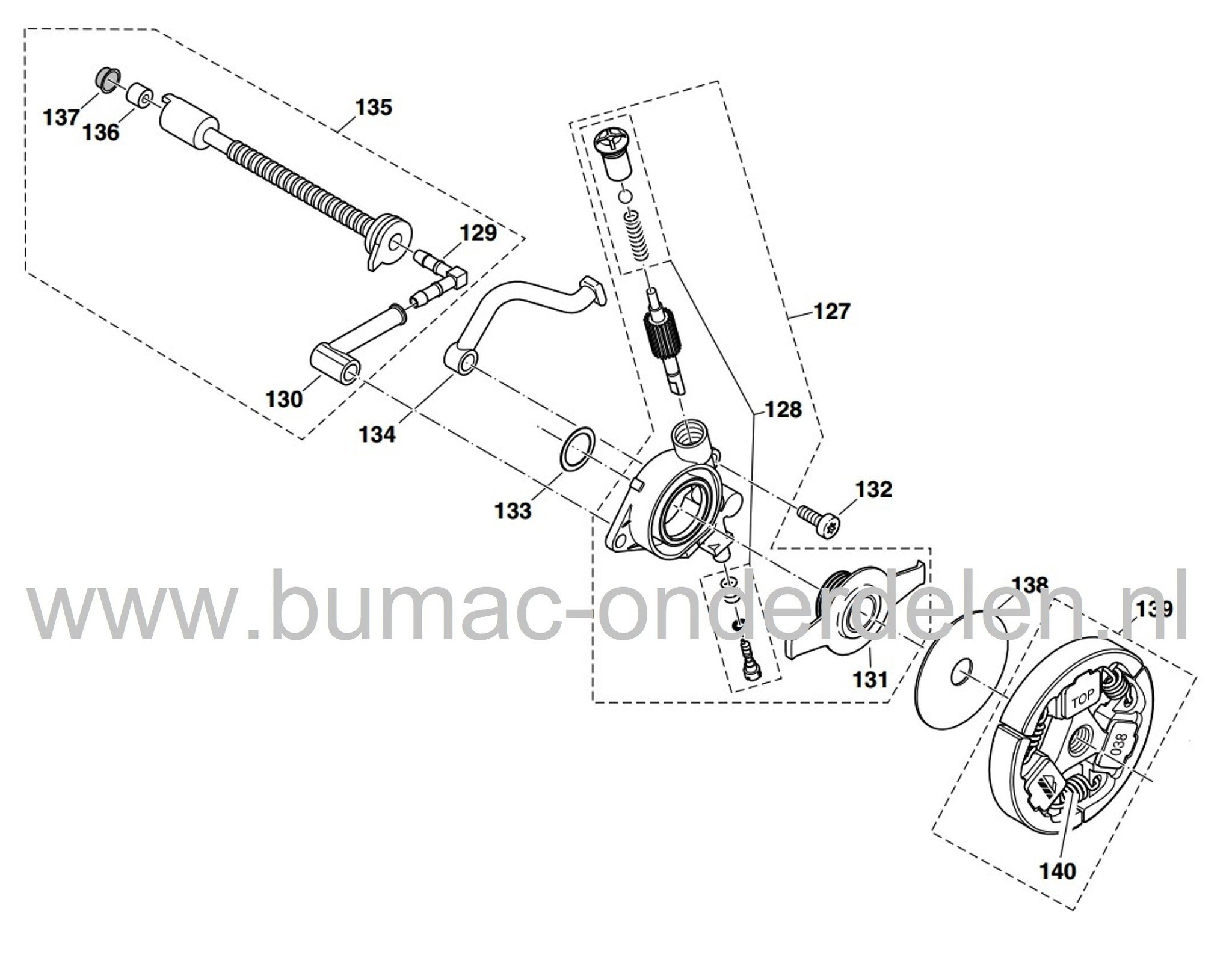 Olieslang met Oliefilter voor Dolmar, Makita Kettingzagen, Motorzagen, Benzinezagen Olieleiding PS6400H, PS7300H, PS7900H