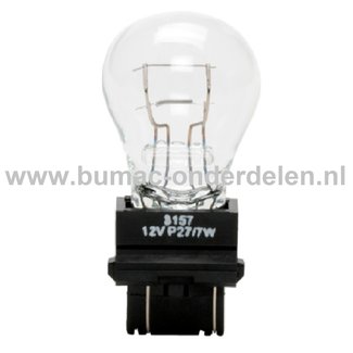 Gloeilamp 12V-27/7W Fitting W2.5x16q Vermogen 100 Watt Type P27/7 Peertje voor Knipperlicht, Remlicht, Mistachterlicht, Achteruitrijverlichting, Verlichting Auto, Trekker, Aanhanger, Shovel, Hijskraan, Verlichtingsbalk