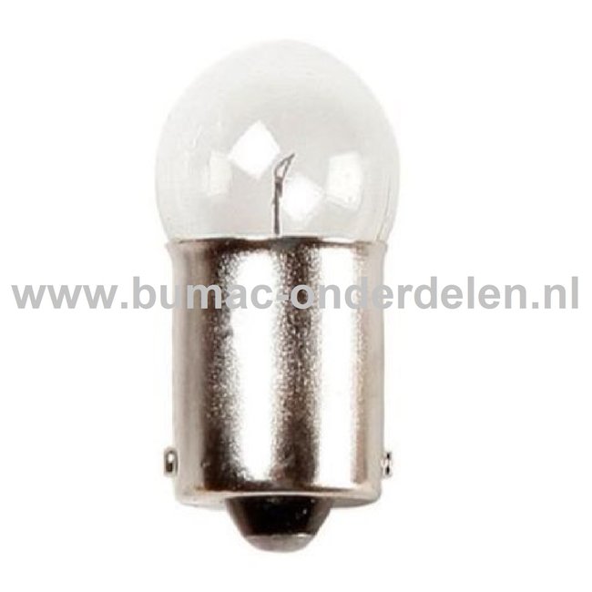 Gloeilamp 24V-10W Fitting BA15s Vermogen 10 Watt Type R10W Peertje voor Knipperlicht, Remlicht, Mistachterlicht, Achteruitrijverlichting, Verlichting Auto, Trekker, Aanhanger, Shovel, Hijskraan, Verlichtingsbalk