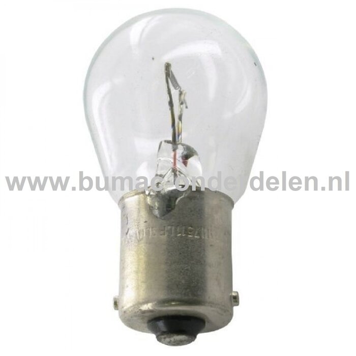 Gloeilamp 24V-21W Fitting BA15s Vermogen 21 Watt Type P21W Peertje voor Knipperlicht, Remlicht, Mistachterlicht, Achteruitrijverlichting, Verlichting Auto, Trekker, Aanhanger, Shovel, Hijskraan, Verlichtingsbalk
