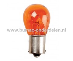 Gloeilamp 24V-21W Fitting BAU15s Vermogen 21 Watt Type PY21W Peertje voor Knipperlicht, Remlicht, Mistachterlicht, Achteruitrijverlichting, Verlichting Auto, Trekker, Aanhanger, Shovel, Hijskraan, Verlichtingsbalk