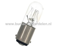 Gloeilamp 24V-5W Fitting BA15d Vermogen 5 Watt Type R5W Peertje voor Knipperlicht, Remlicht, Mistachterlicht, Achteruitrijverlichting, Verlichting Auto, Trekker, Aanhanger, Shovel, Hijskraan, Verlichtingsbalk