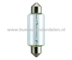 Buislamp 24V-18W Fitting SV8.5 Vermogen 18 Watt Type C18W Lamp voor Knipperlicht, Remlicht, Mistachterlicht, Achteruitrijverlichting, Verlichting Auto, Trekker, Aanhanger, Shovel, Hijskraan, Verlichtingsbalk
