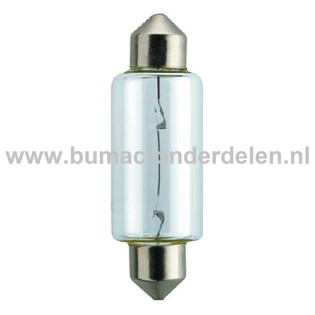 Buislamp 24V-18W Fitting SV8.5 Vermogen 18 Watt Type C18W Lamp voor Knipperlicht, Remlicht, Mistachterlicht, Achteruitrijverlichting, Verlichting Auto, Trekker, Aanhanger, Shovel, Hijskraan, Verlichtingsbalk