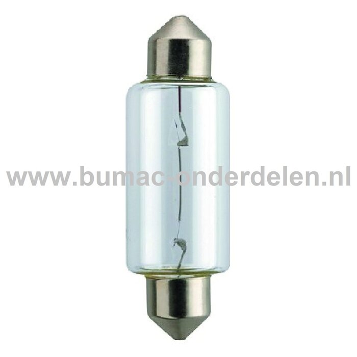Buislamp 24V-18W Fitting SV8.5 Vermogen 18 Watt Type C18W Lamp voor Knipperlicht, Remlicht, Mistachterlicht, Achteruitrijverlichting, Verlichting Auto, Trekker, Aanhanger, Shovel, Hijskraan, Verlichtingsbalk