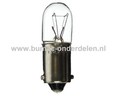 Gloeilamp 24V-3W Fitting BA9s Vermogen 3 Watt Type T8/4 Peertje voor Knipperlicht, Remlicht, Mistachterlicht, Achteruitrijverlichting, Verlichting Auto, Trekker, Aanhanger, Shovel, Hijskraan, Verlichtingsbalk