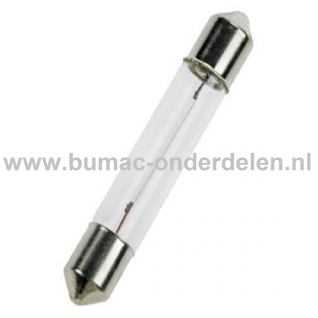 Buislamp 24V-3W Fitting SV6 Vermogen 3 Watt Type T6.2x27 Lamp voor Knipperlicht, Remlicht, Mistachterlicht, Achteruitrijverlichting, Verlichting Auto, Trekker, Aanhanger, Shovel, Hijskraan, Verlichtingsbalk