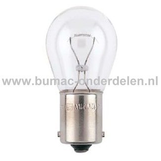 Gloeilamp 24V-25W Fitting BA15s Vermogen 25 Watt Type S25 Peertje voor Knipperlicht, Remlicht, Mistachterlicht, Achteruitrijverlichting, Verlichting Auto, Trekker, Aanhanger, Shovel, Hijskraan, Verlichtingsbalk