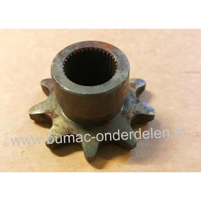 Tandwiel 9 Tands Spline Peerless Aandrijfbak voor Simplicity Zitmaaiers, Frontmaaiers, Grasmaaiers, Tuintrekkers Sprocket, Tandwiel op Peerless Aandrijfbak Frontcutter