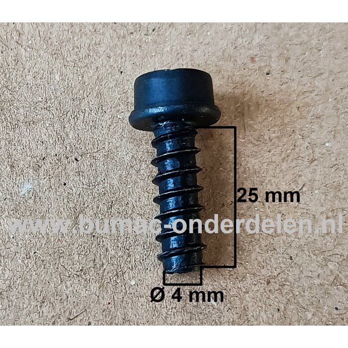 Inbus Schroef 4x25 mm voor HUSQVARNA Kettingzagen, Motorzagen, Benzinezagen, Bladblazers, Blowers, Heggenscharen, Bosmaaiers, Trimmers, Motorzeisen, Ijsboren, Grondboren Schroef Inbus, Cilinderkopbout, Bout, Schroef, onderdelen