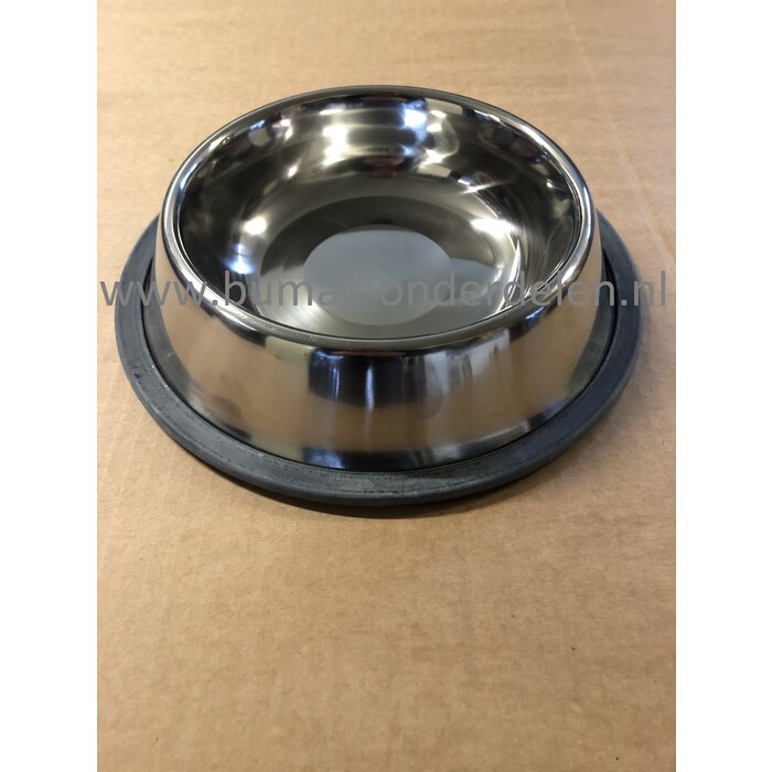 Voerbak Roestvrij en zeer gemakkelijk schoon te maken, door de rubberen band verschuift de voerbak bijna niet, Eetbak, Hondenvoerbak, Honden voerbak voor Water, Brokken, Nat Voer Katten
