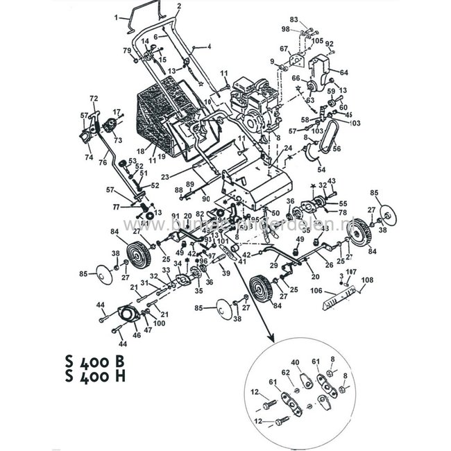 Verticuteeras voor Pilote 88 en Sentar Verticuteermachines, Verticuteer Machine, Ontmossers Vertikuteer S400E, S400B, S400H