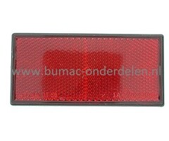 Rechthoek Reflector Rood Lengte 10,5 Cm Zelfklevend voor Aanhangers, Trekker, Kiepkar, Aanhangwagens