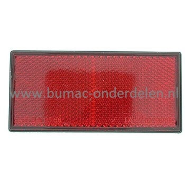 Rechthoek Reflector Rood Lengte 10,5 Cm Zelfklevend voor Aanhangers, Trekker, Kiepkar, Aanhangwagens