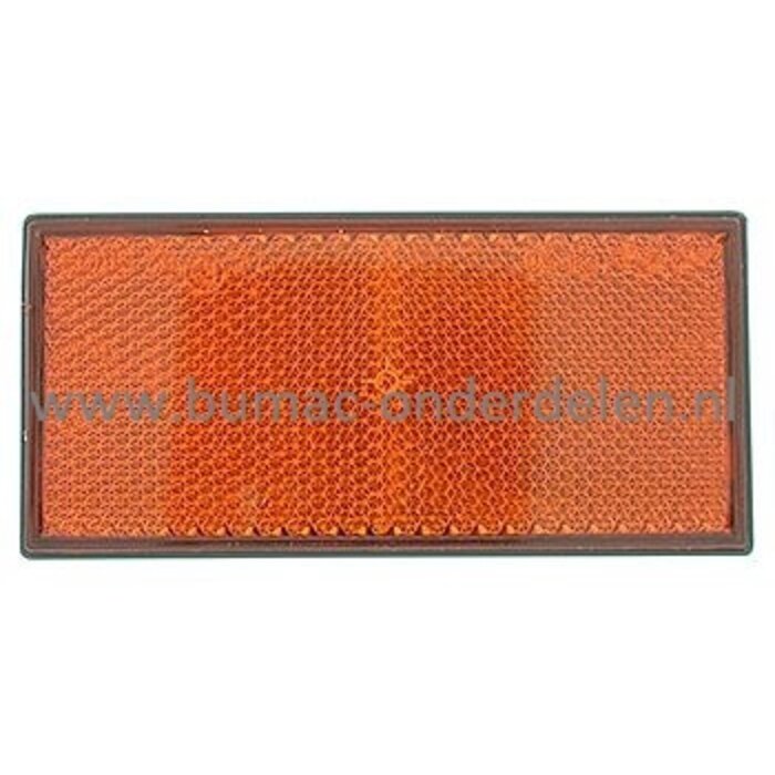 Rechthoek Reflector Oranje Zelfklevend Lengte 10,5 CM voor Aanhangers, Trekker, Kiepkar, Aanhangwagens 