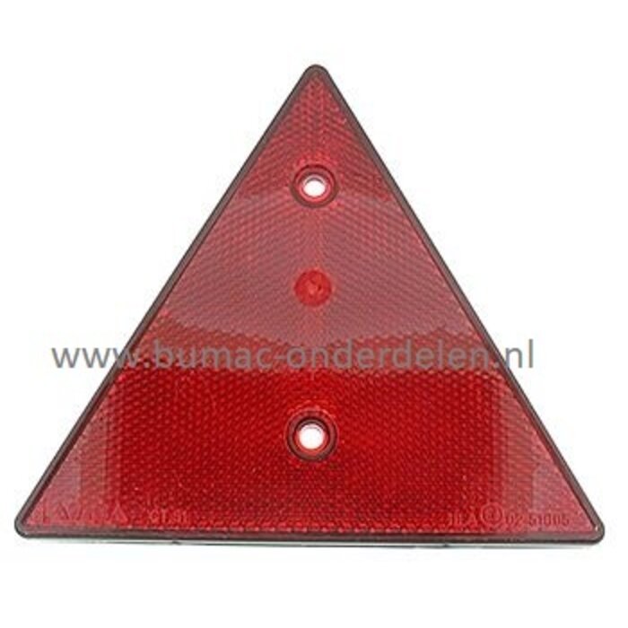 Driehoek Reflector Rood Lengte 14 CM voor Aanhangers, Trekker, Kiepkar, Aanhangwagens onderdeel