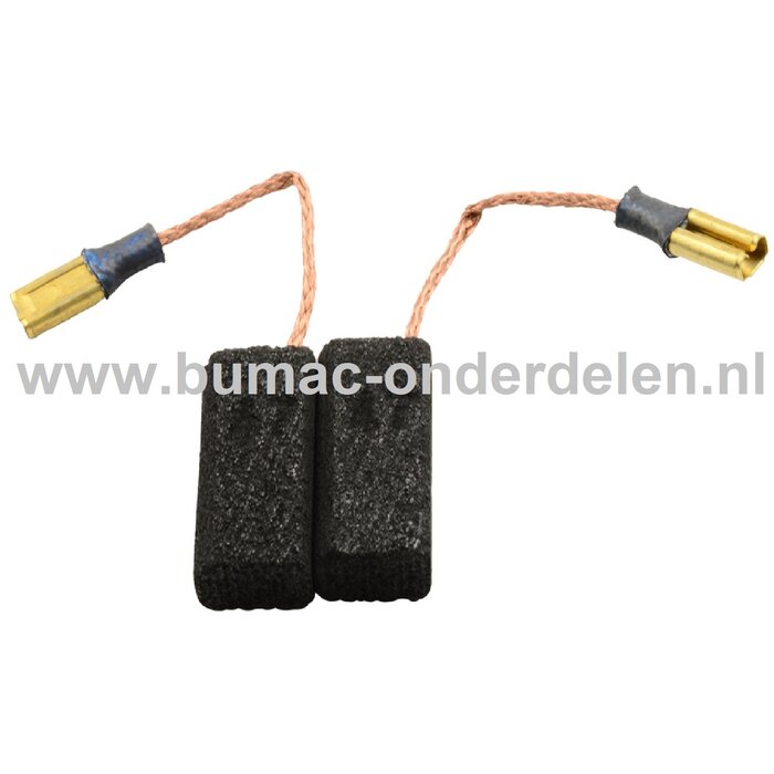 Koolborstel Set voor HITACHI 6,5x9x17 mm Slijpmachine, Slijper, Handslijper, Muurfrees, Boorhamer, Boormachine, Elektromotoren, Generatoren CM5SB, CNF35U, DH 22PB, DH 24PB2, DH 24PC2, DH 24PD2, G 10SD2, G 12S2, G 12SA2, G 12SA3, G 12SE, G 12SE2, G 13SB2,