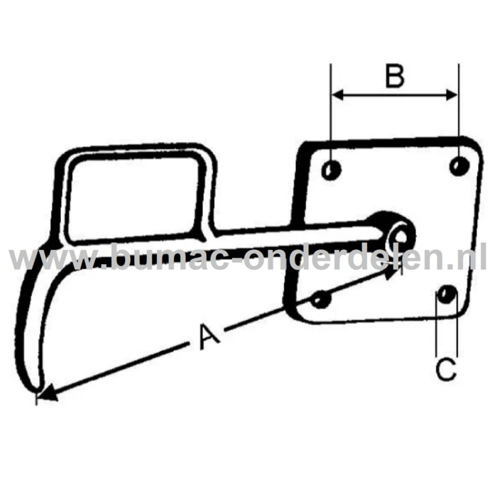 Klepsluiting Rechts 115x35x7,5 mm Klep Sluiting op Aanhangwagens, Aanhangers, Kiepkarren Bevestiging, Boutbevestiging, Sluiting, Vergrendeling