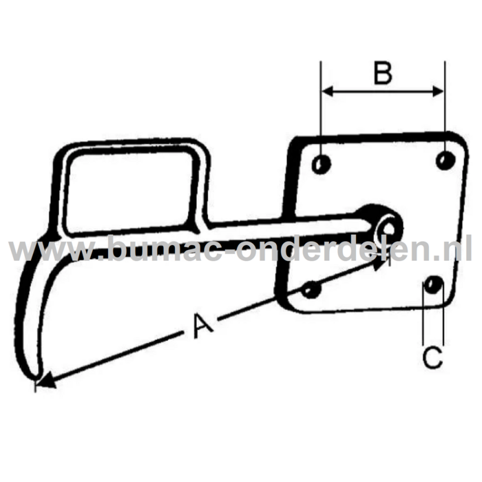 Klepsluiting Links 127x46x8,5 mm Klep Sluiting op Aanhangwagens, Aanhangers, Kiepkarren Bevestiging, Boutbevestiging, Sluiting, Vergrendeling