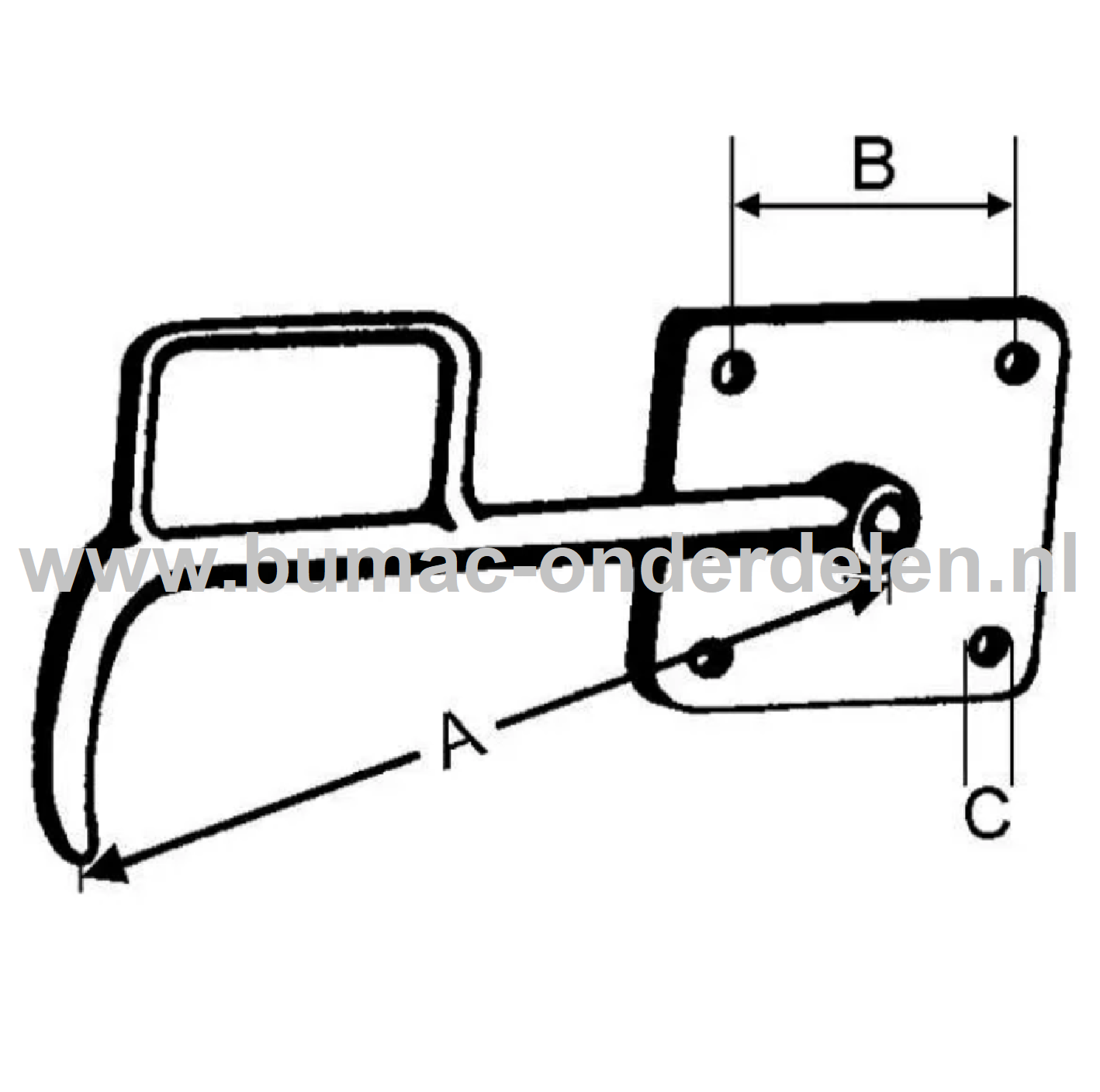 Klepsluiting Links 165x55x8,5 mm Klep Sluiting op Aanhangwagens, Aanhangers, Kiepkarren Bevestiging, Boutbevestiging, Sluiting, Vergrendeling