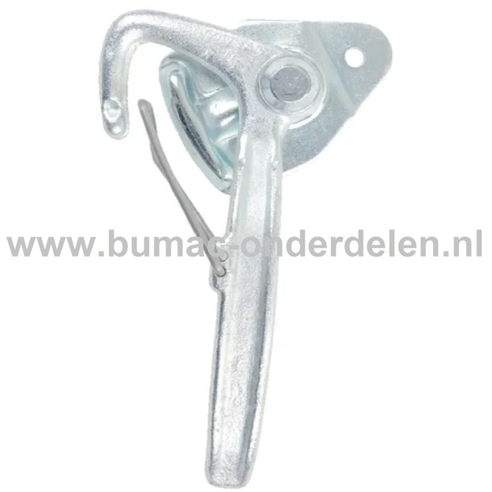 Haakse Klepsluiting Rechts 140x39x8 mm Haakse Klep Sluiting op Aanhangwagens, Aanhangers, Kiepkarren Bevestiging, Boutbevestiging, Sluiting, Vergrendeling