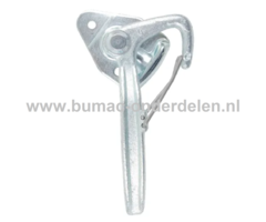 Haakse Klepsluiting Links 170x50x8 mm Haakse Klep Sluiting op Aanhangwagens, Aanhangers, Kiepkarren Bevestiging, Boutbevestiging, Sluiting, Vergrendeling