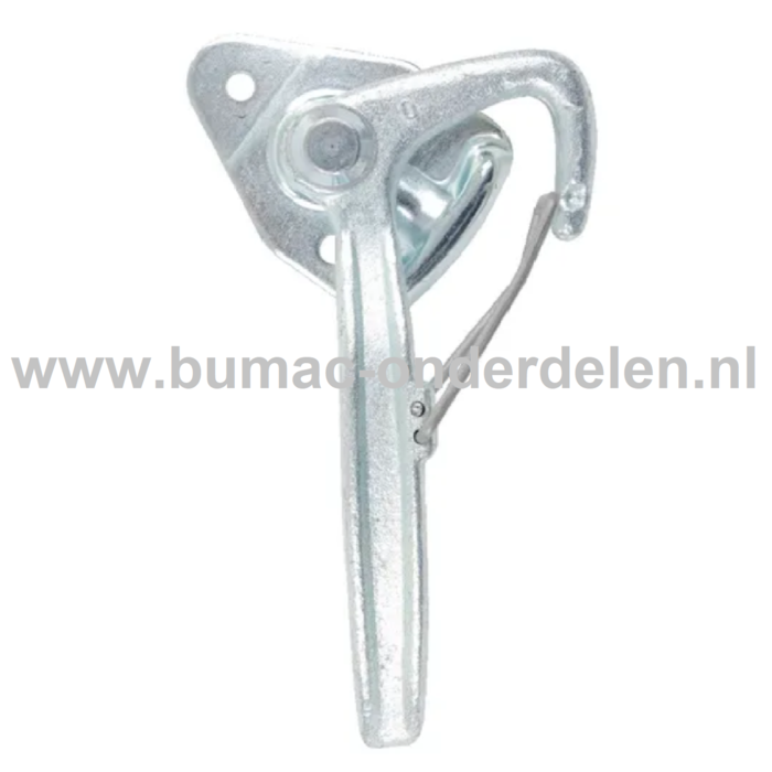 Haakse Klepsluiting Links 170x50x8 mm Haakse Klep Sluiting op Aanhangwagens, Aanhangers, Kiepkarren Bevestiging, Boutbevestiging, Sluiting, Vergrendeling