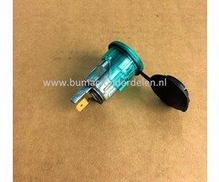 2-polige Stekkerdoos Normale Uitvoering voor Elektrische Aansluiting op Auto - Minikraan - Smalspoortrekker - Hoogwerker - Shovel - Bobcat - Graafmachine - Hijskraan - Trekker - Zitmaaiers, Lampen, Zwaailamp, GPS, Koelkast, Compressor, Handlampen, 12 Volt