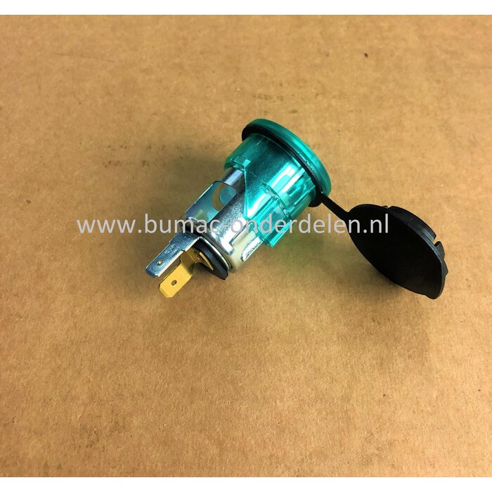 2-polige Stekkerdoos Normale Uitvoering voor Elektrische Aansluiting op Auto - Minikraan - Smalspoortrekker - Hoogwerker - Shovel - Bobcat - Graafmachine - Hijskraan - Trekker - Zitmaaiers, Lampen, Zwaailamp, GPS, Koelkast, Compressor, Handlampen, 12 Volt