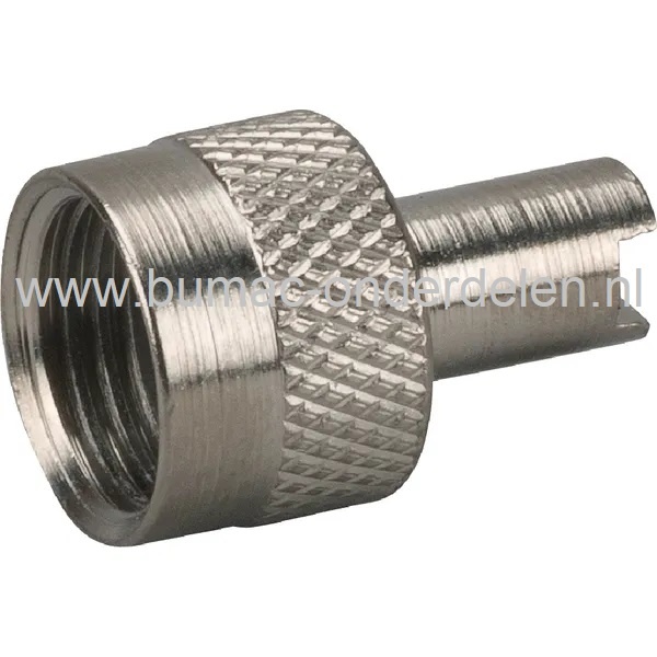 Ventieldop Metaal voor het De - Monteren van het Ventiel en voor het Afdichten van  ventiel Binnenband Ventieldichting, Fiets, Brommer, Kruiwagen, Bolderkar, Zitmaaier, Tuintrekker, Frontmaaier