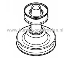 Motorpoelie voor MTD, YardMan, CubCadet, Bolens, Wolf Zitmaaiers, Tuintrekkers, Grasmaaiers Dubbele Poelie, Motor Poelie, Motor Poulie Dubbel JLX76RT, MF3015RT, BL125/76TS, LC125, LA135, LC145, LT76, Optima LE130, Smart RC125, MTD76, TC7125, CC714TA