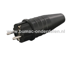 Rubber Stekker Mannelijk voor Snoeren op Elektrische Gereedschappen Stekker, Adapter, Losse Stekker, Stekker Rubber Boormachine, Zaagmachine, Heggenschaar, Slijptol, Frees, Afkortzaag en Verlengsnoer