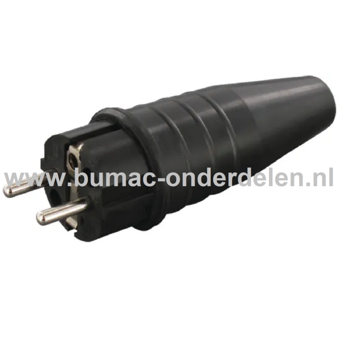 Rubber Stekker Mannelijk voor Snoeren op Elektrische Gereedschappen Stekker, Adapter, Losse Stekker, Stekker Rubber Boormachine, Zaagmachine, Heggenschaar, Slijptol, Frees, Afkortzaag en Verlengsnoer 