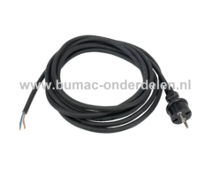 Machine Vervangingssnoer 5 Meter 2x1,5mm Draad voor Elektrisch Gereedschap, Boormachine, Zaagmachine, Heggenschaar, Slijptol, Frees, Afkortzaag