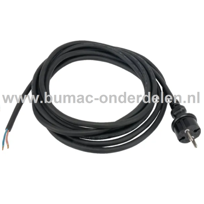 Machine Vervangingssnoer 5 Meter 2x1,5mm Draad voor Elektrisch Gereedschap, Boormachine, Zaagmachine, Heggenschaar, Slijptol, Frees, Afkortzaag