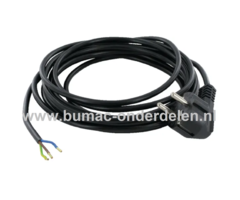 Machine Vervangingssnoer 3 Meter 3x0,75 mm Draad voor Elektrisch Gereedschap, Boormachine, Zaagmachine, Heggenschaar, Slijptol, Frees, Afkortzaag, Verlengsnoer